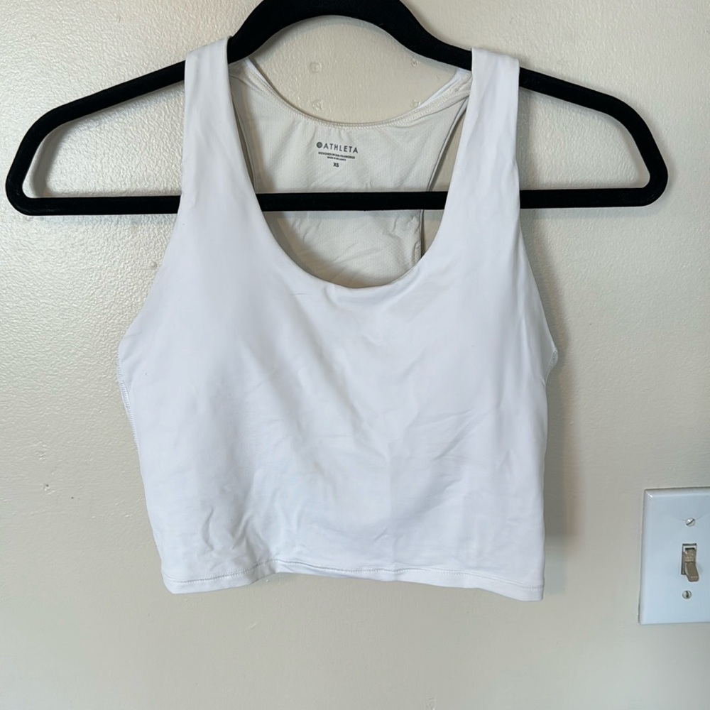 White Athleta Cropped Tank
